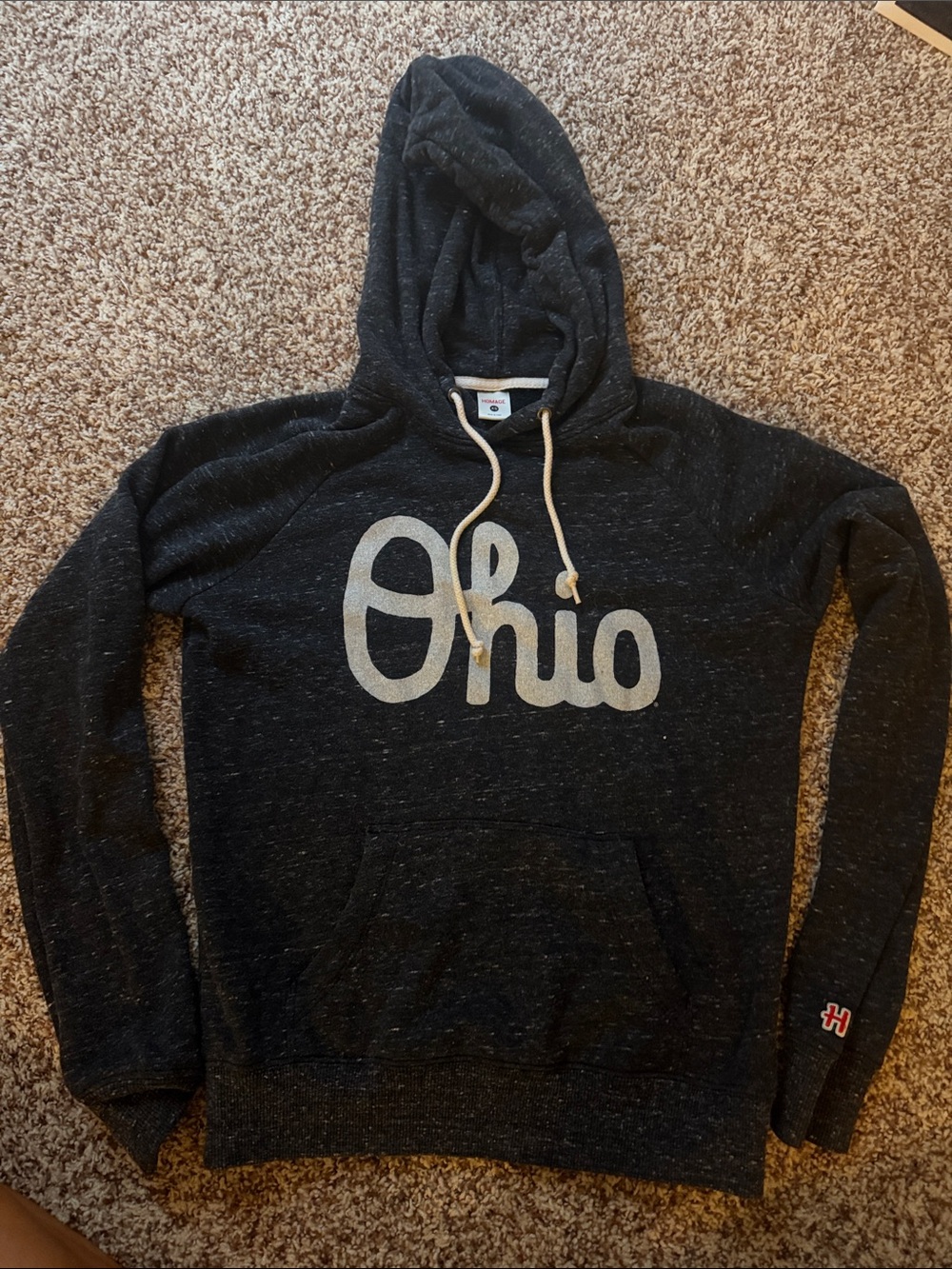 Homage Ohio sweatshirt hoodie script Ohio, Ohio state, gray size xs